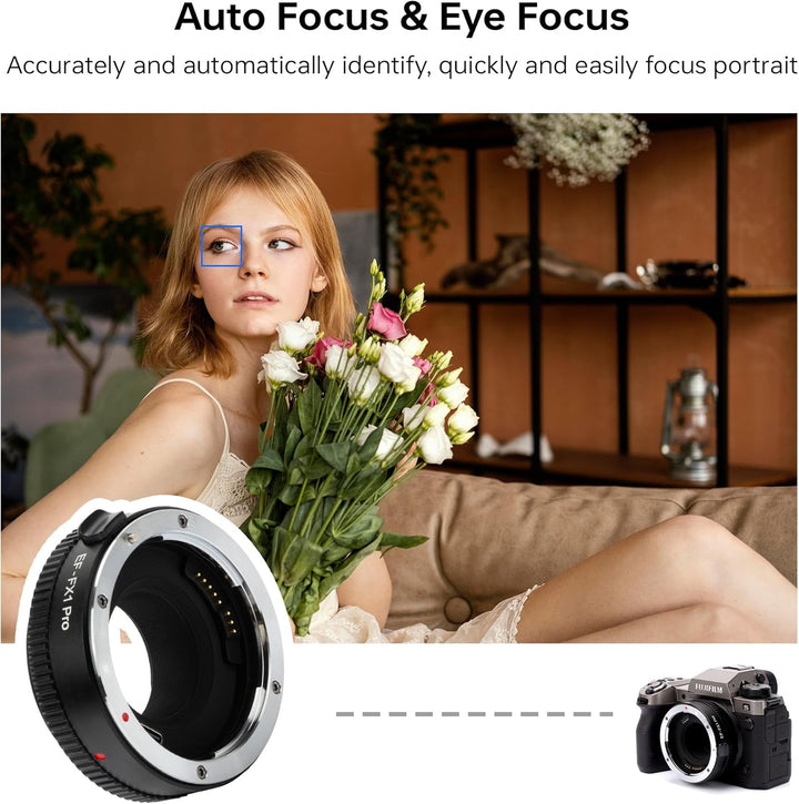 VILTROX EF-FX1 Pro Autofokus Objektivadapter Objektiv Konverter mit Blendensteuerung Kompatibel mit