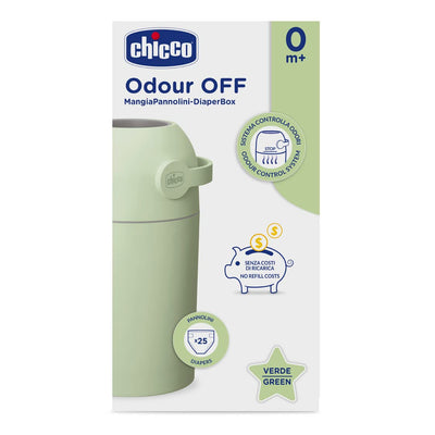 Chicco Nappy Bin Odour Off, Windeleimer, kompakter und platzsparender Containerbehälter, keine Nachf