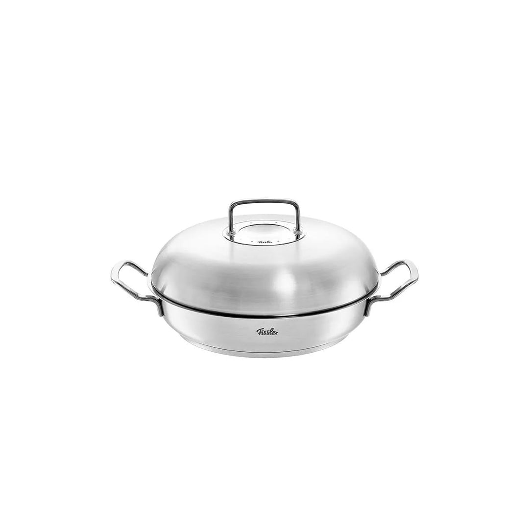 Fissler Original-Profi Collection / Edelstahl-Servierpfanne (Ø 28 cm, 3,0L) runder Bräter mit Hochra