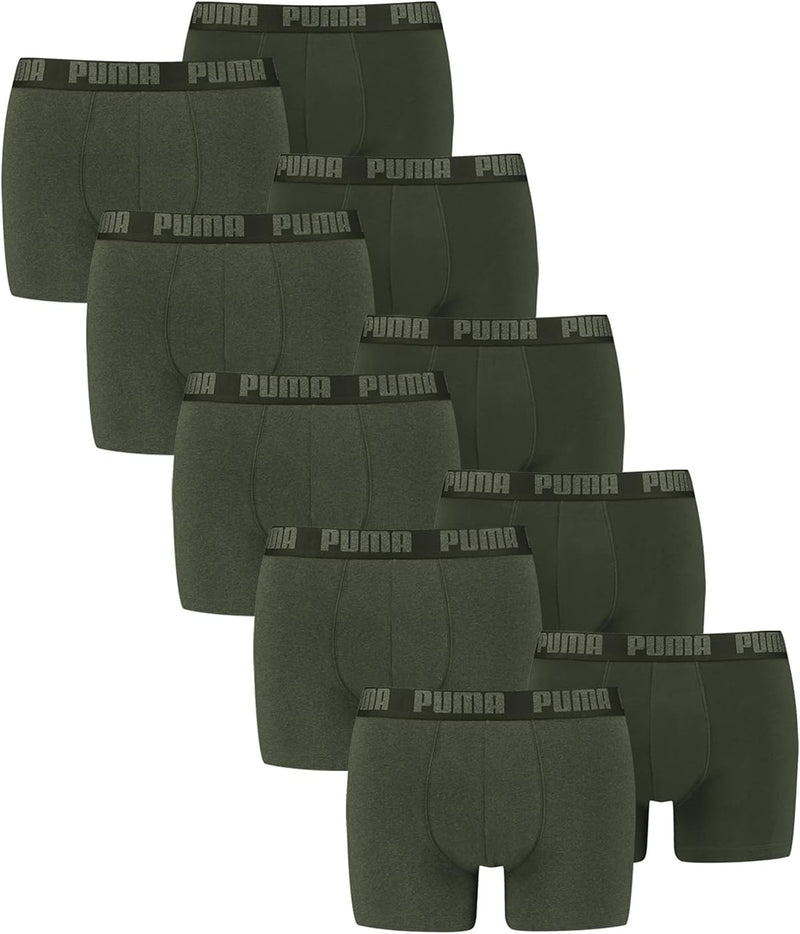 PUMA Herren Boxershorts Unterhosen 100004386 10er Pack, Wäschegrösse:L, Artikel:-038 Green Melange