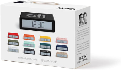 Lexon Flip Plus LR151O1 Reisewecker mit LCD-Display, Aluminium, glänzend, 10,4 x 6,5 x 3 cm, Orange,