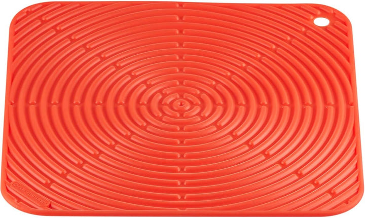 Le Creuset Quadratischer Topflappen aus Silikon, Ø 29 cm, Ofenrot, 93005629090000, Ofenrot