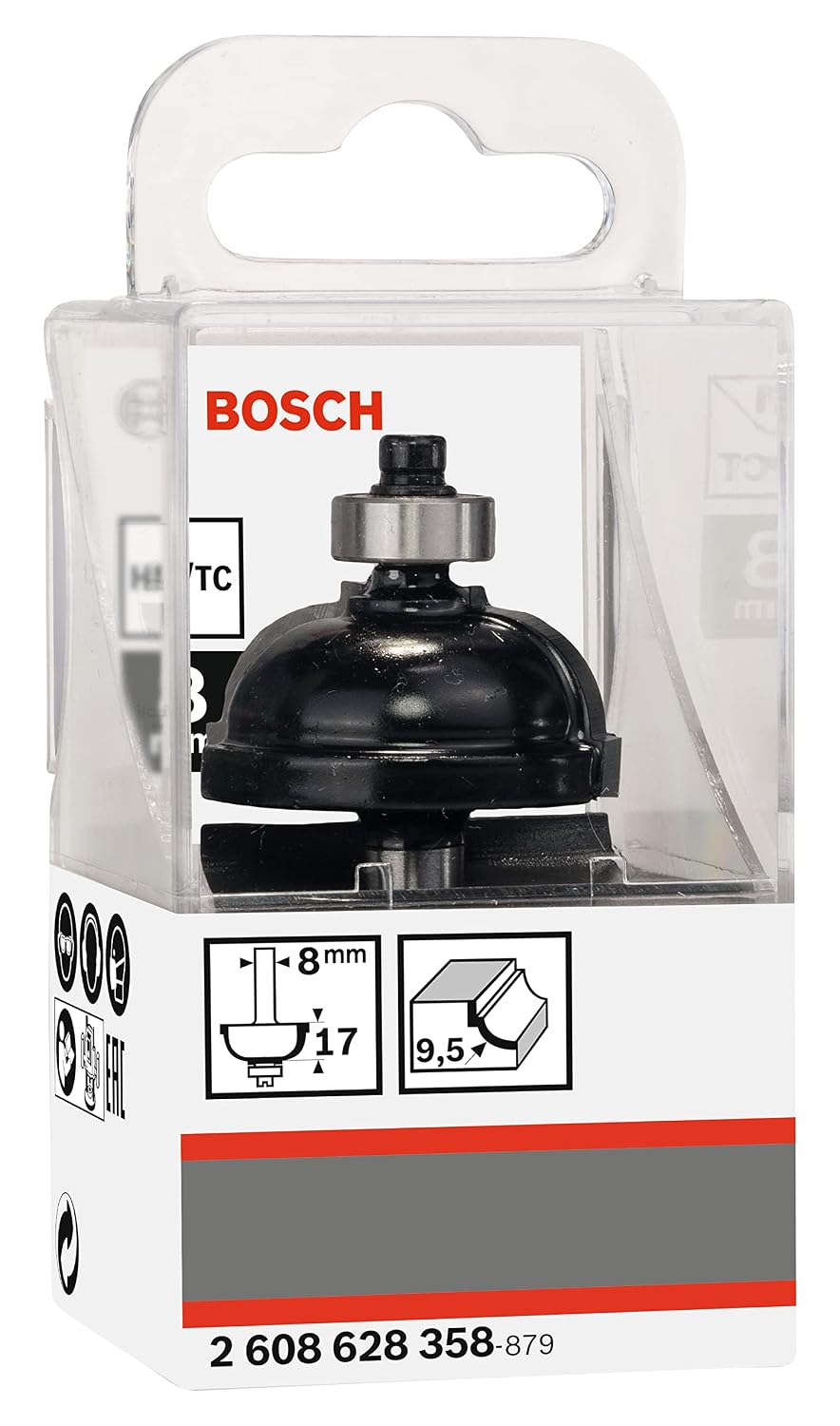 Bosch Accessories Accessories Professional Zubehör 2608628358 Profilfräser F 8 mm, R1 9,5 mm, D 35 m