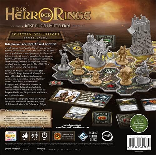 Asmodee | Fantasy Flight Games | Der Herr der Ringe: Reise durch Mittelerde – Schatten des Krieges |