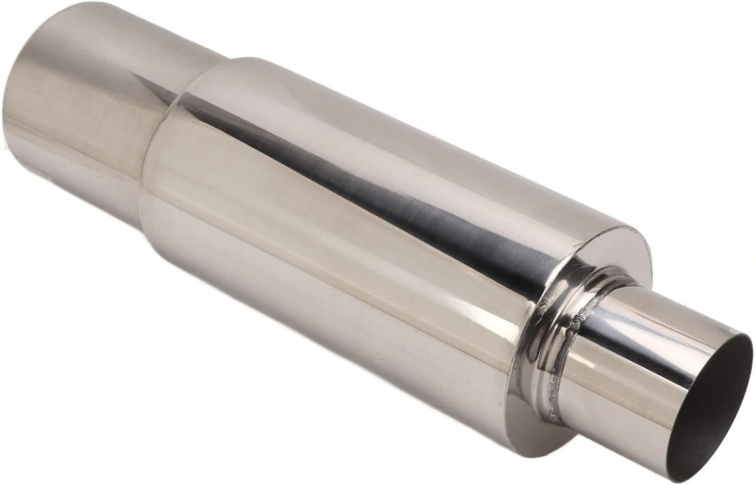 Aramox Auspuffresonator für Auto, Edelstahl Universal-Auspuffschalldämpfer Resonator 2,5 Zoll Einlas