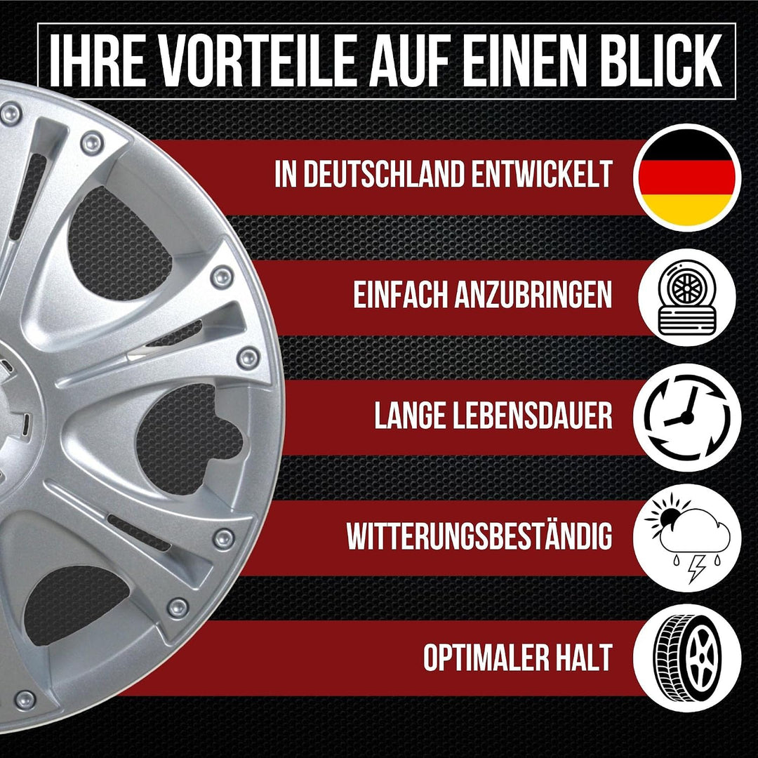 Albrecht Radzierblenden Aruba 38,10 cm (15 Zoll) 15 Zoll silber, 15 Zoll silber