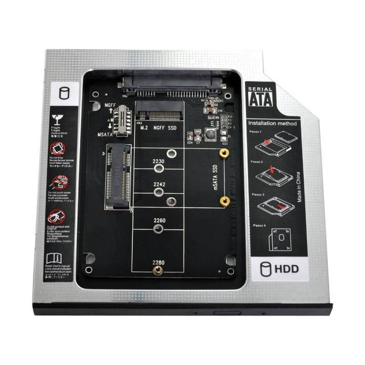 chenyang Universelles 9,5mm M.2 NGFF/mSATA SSD zu SATA Zweit SSD HDD Festplatten Caddy Upgrade Erwei