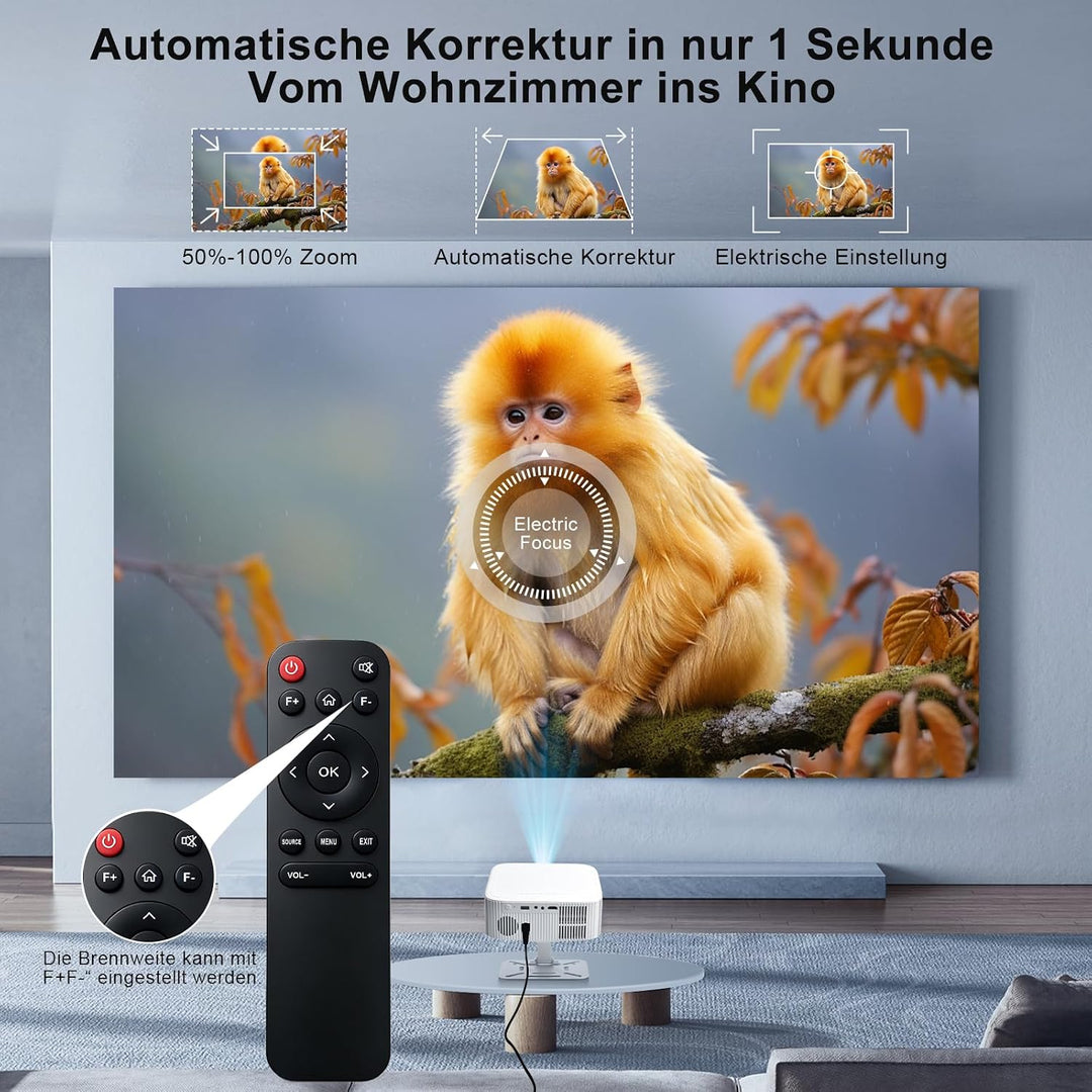 Salange Beamer,Kompatibel mit Netflix,Native 1080P Projektor Unterstützt 4K,mit WiFi und Bluetooth 5