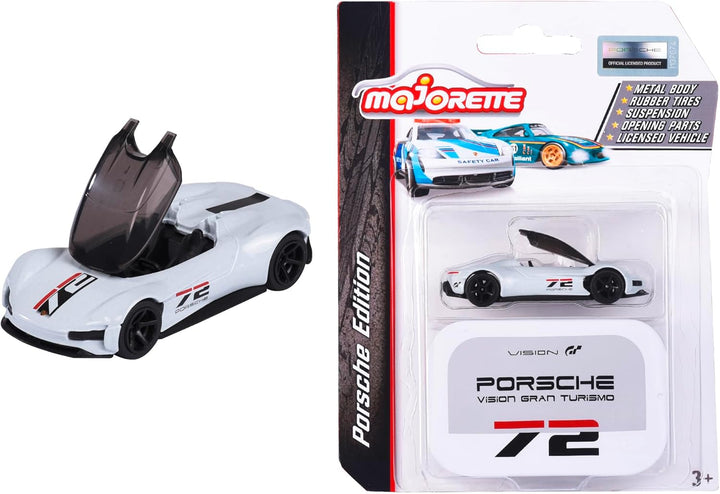 Majorette - Porsche Motorsport Deluxe Vision GT in weiss - Modellauto (7,5 cm) aus der Porsche Delux