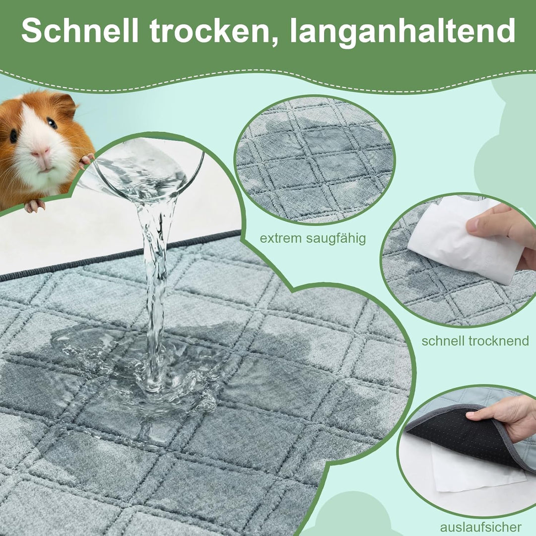 3 Stück pipipads meerschweinchen Wiederverwendbare - Super Saugfähig & rutschfest, Ideales Meerschwe