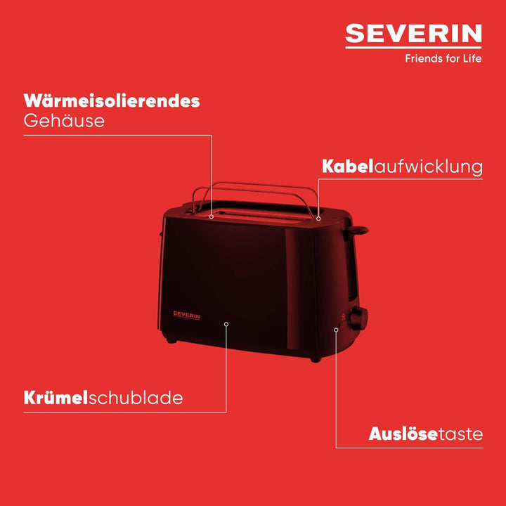 SEVERIN TO 2052 Back- und Toastofen (800 W, Inkl. Grillrost und Backblech, 9 L) silber /schwarz & 22