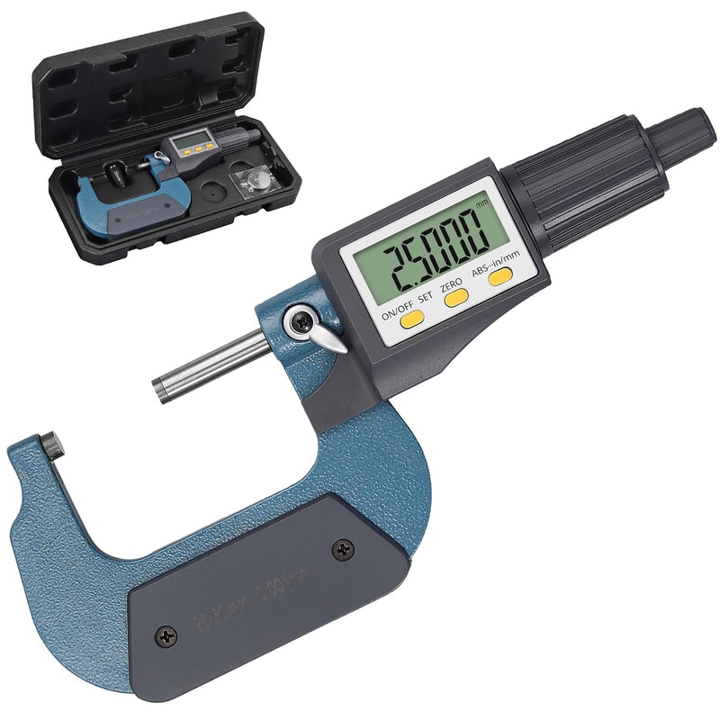 AUTOUTLET Micrometer Digitale Bügelmessschraube 25-50mm/ 0.001mm, Hohe Präzision LCD Digitale Mikrom