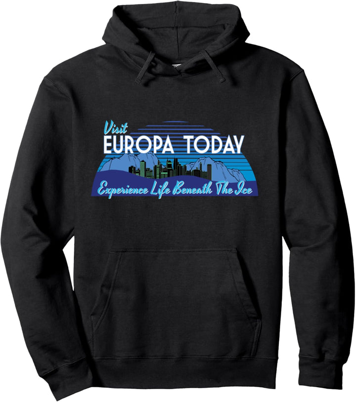 Retro Space Travel Moon of Jupiter - Europa Outer Space Gift Pullover Hoodie