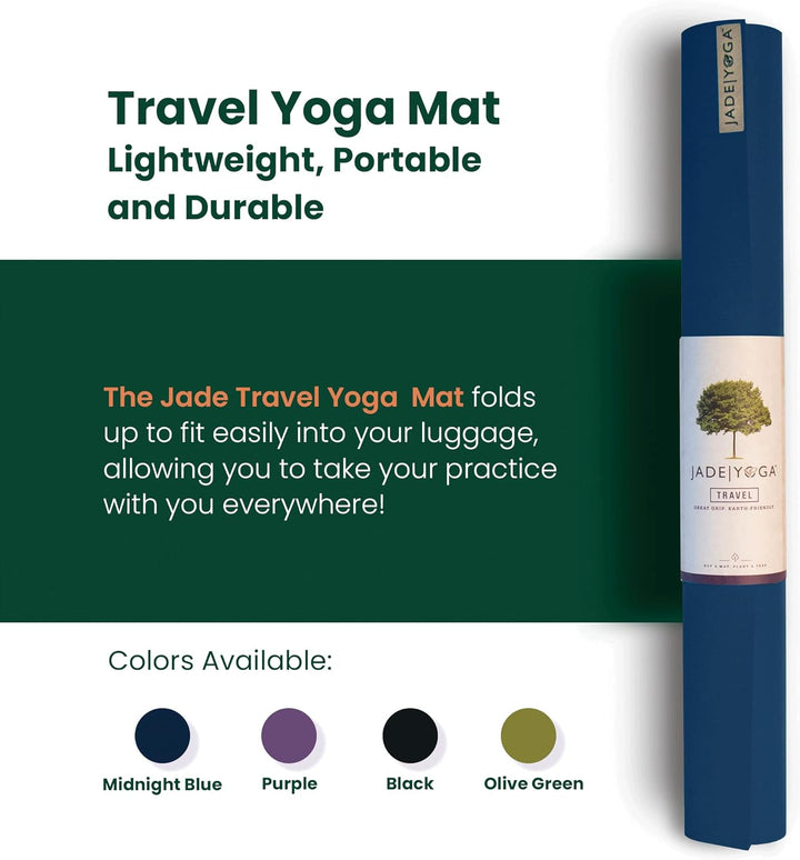 Jade Travel Yoga Mat 68-inch midnight blue, 68-inch midnight blue