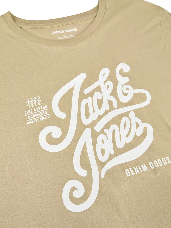 JACK &amp; JONES JJLINO T-Shirt 4er Pack Rundhals Kurzarm Shirt Regular Fit Print Sommer 100% Baumwolle