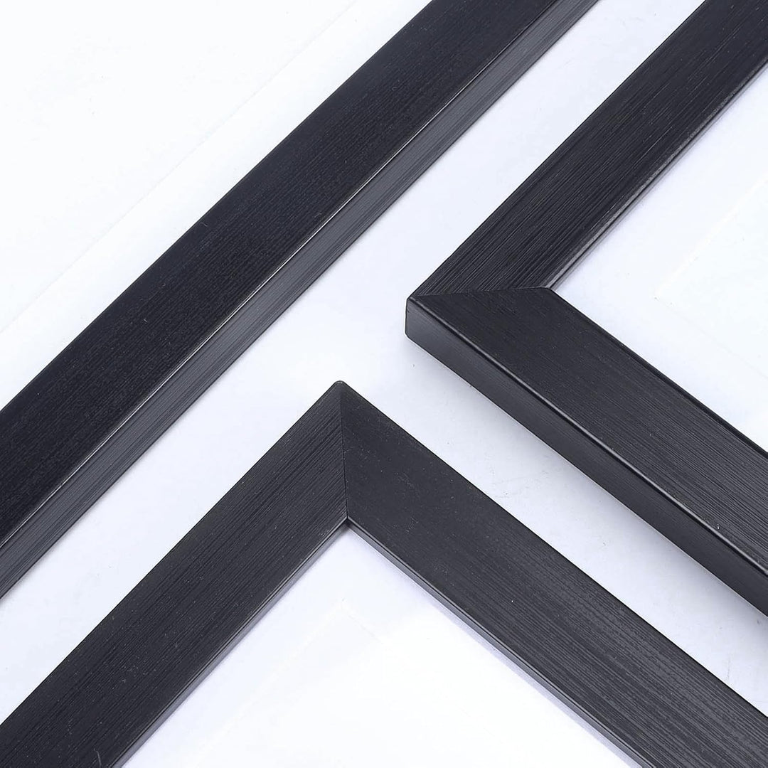 EXYGLO 4er Set Bilderrahmen DIN A4 (21x29,7 cm) - Schwarzer Rahmen für Fotos, Kunstwerke, Urkunden,