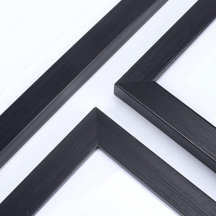EXYGLO 4er Set Bilderrahmen DIN A4 (21x29,7 cm) - Schwarzer Rahmen für Fotos, Kunstwerke, Urkunden,