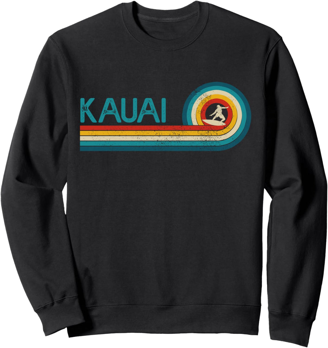 Kauai Hawaii Vintage Surfer Souvenir Surf Sweatshirt
