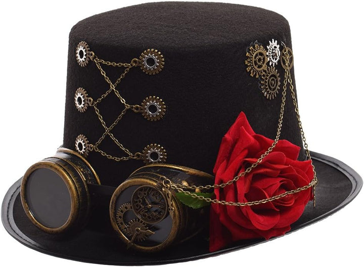 GRACEART Steampunk Hut Zylinder mit Brille M Style-01, M Style-01