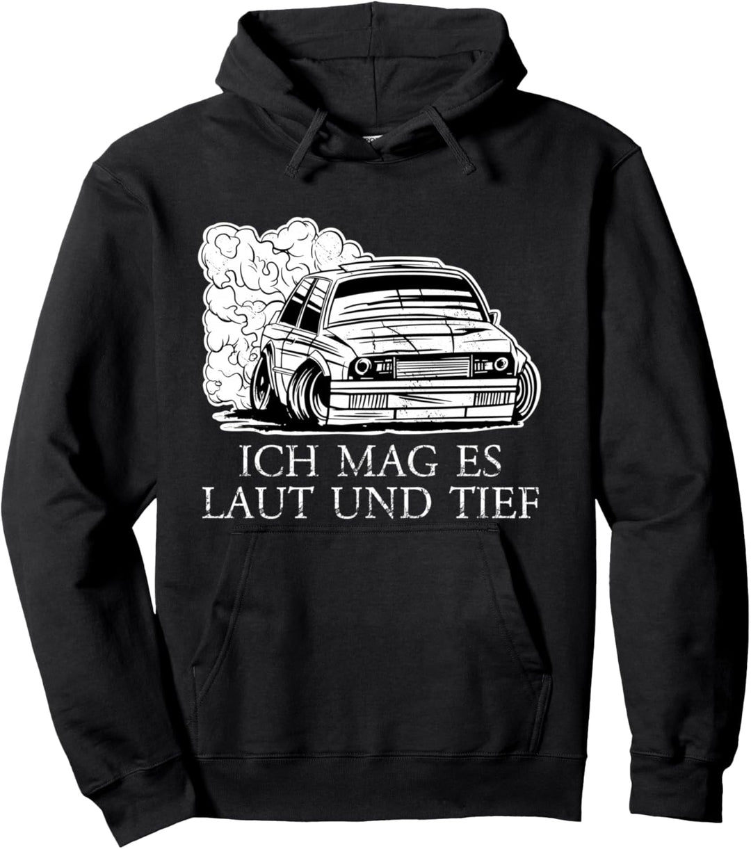 Ich mag es laut und tief für Tuning Fans und Schrauber Pullover Hoodie