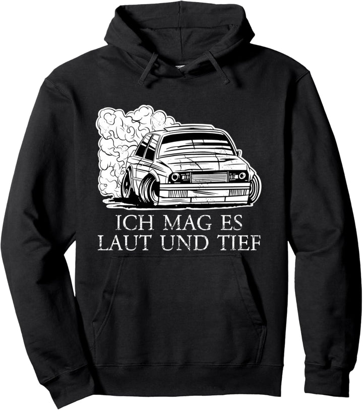Ich mag es laut und tief für Tuning Fans und Schrauber Pullover Hoodie