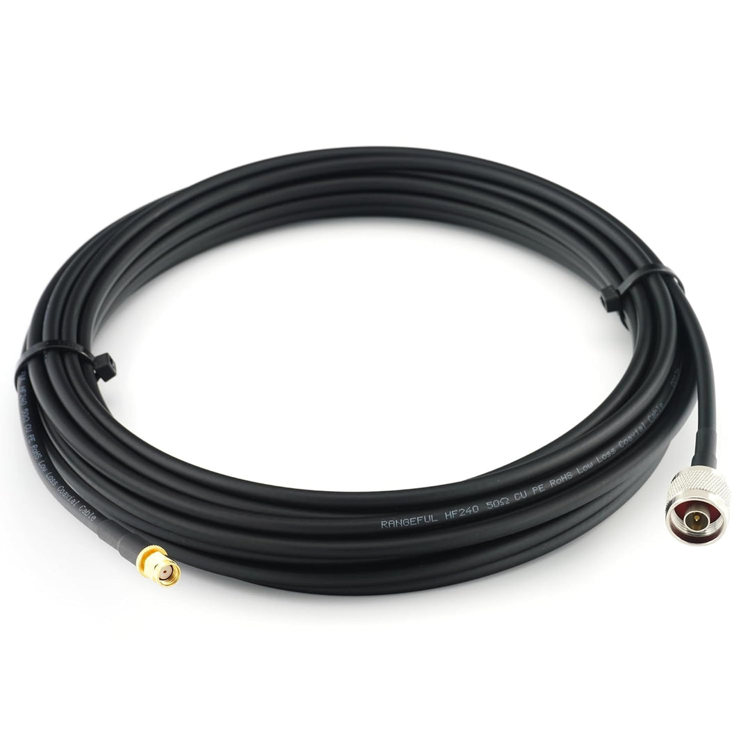 7m RP-SMA Stecker auf N Stecker Koaxialkabel — 7 Meter Verlustarmes HF-240 (LMR 240 Äquivalent) Ante