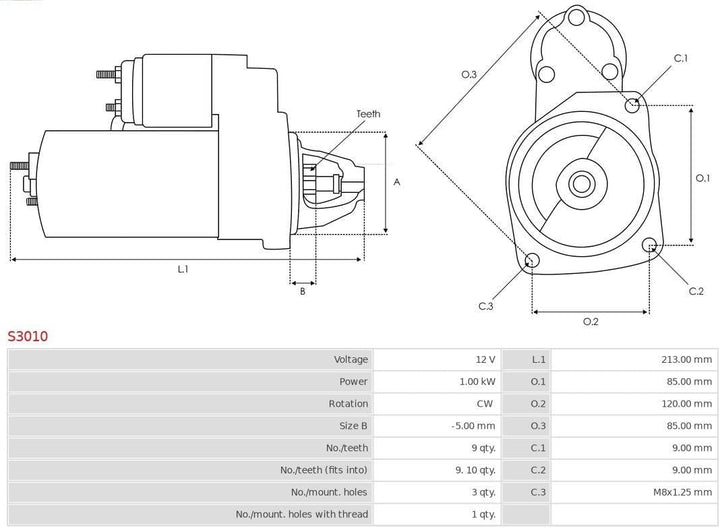 Brand new AS-PL Starter motor - S3010