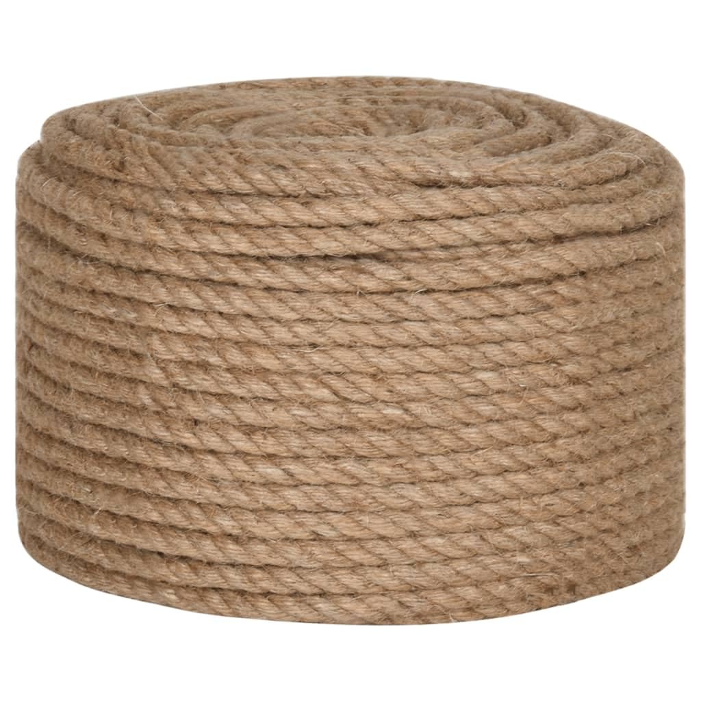 vidaXL Seil 100% Jute 14 mm 100 m Naturhanf Hanfseil Juteseil Tau Leine Schnur 100 m/14 mm, 100 m/14