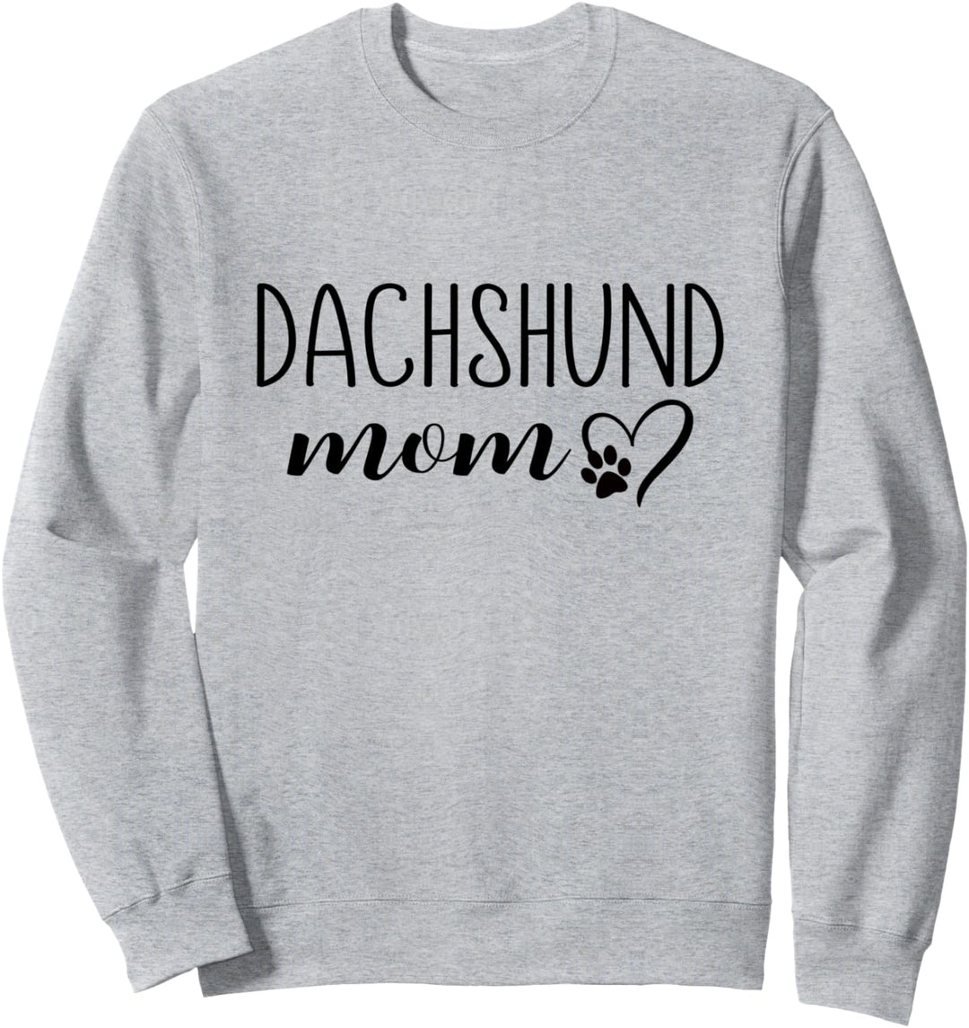 Dog Paw Print Heart Dachshund Mom Sweatshirt