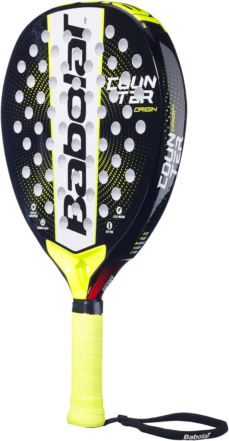 Babolat, Padel-Schläger Modell Counter Origin, Einheitsgrösse, Farbe Gelb, Ultraleicht, ideal für An