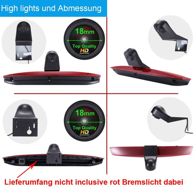 1280 x 720 Pixels 1000TV Lines Auto Top Mount Third 3. Brake Bremsleuchte Kamera Bremslicht Rückfahr