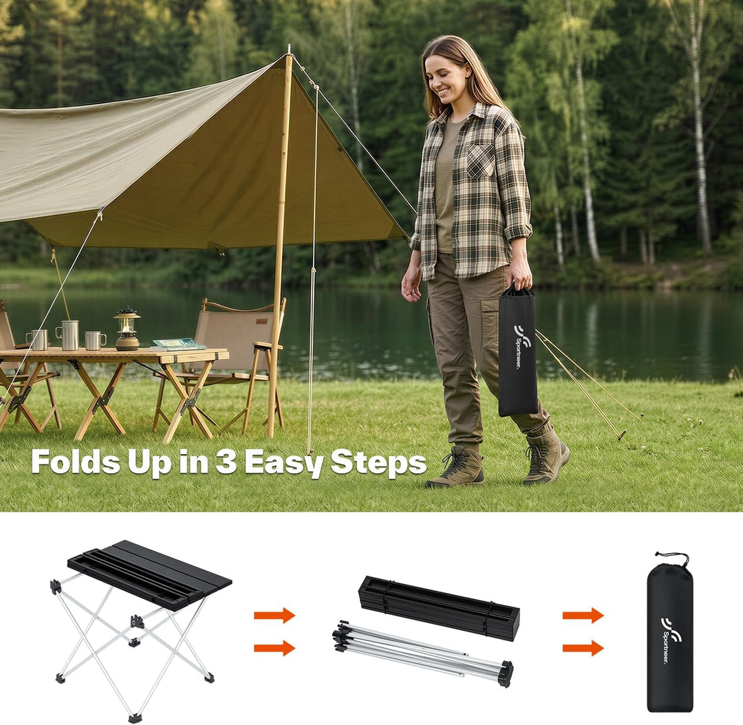 Campingtisch Klapptisch Camping, Aluminium Klapptisch Camping Tisch Faltbarer Picknick-Tisch Tragbar