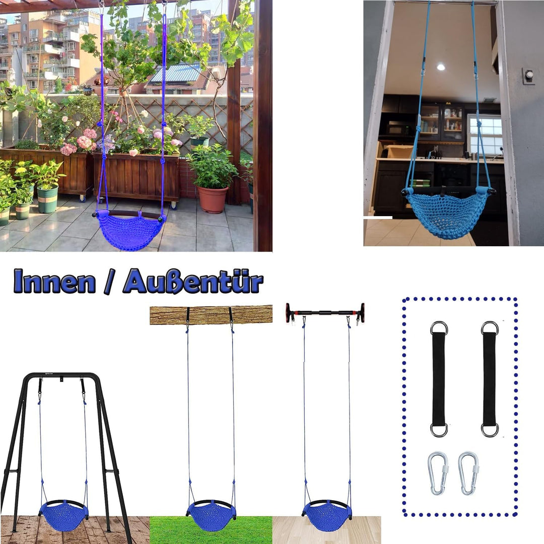 Kinderschaukel Schaukel Indoor Outdoor Hängen Schaukel für Kinder zum Schaukeln Hängesessel Blau, Bl
