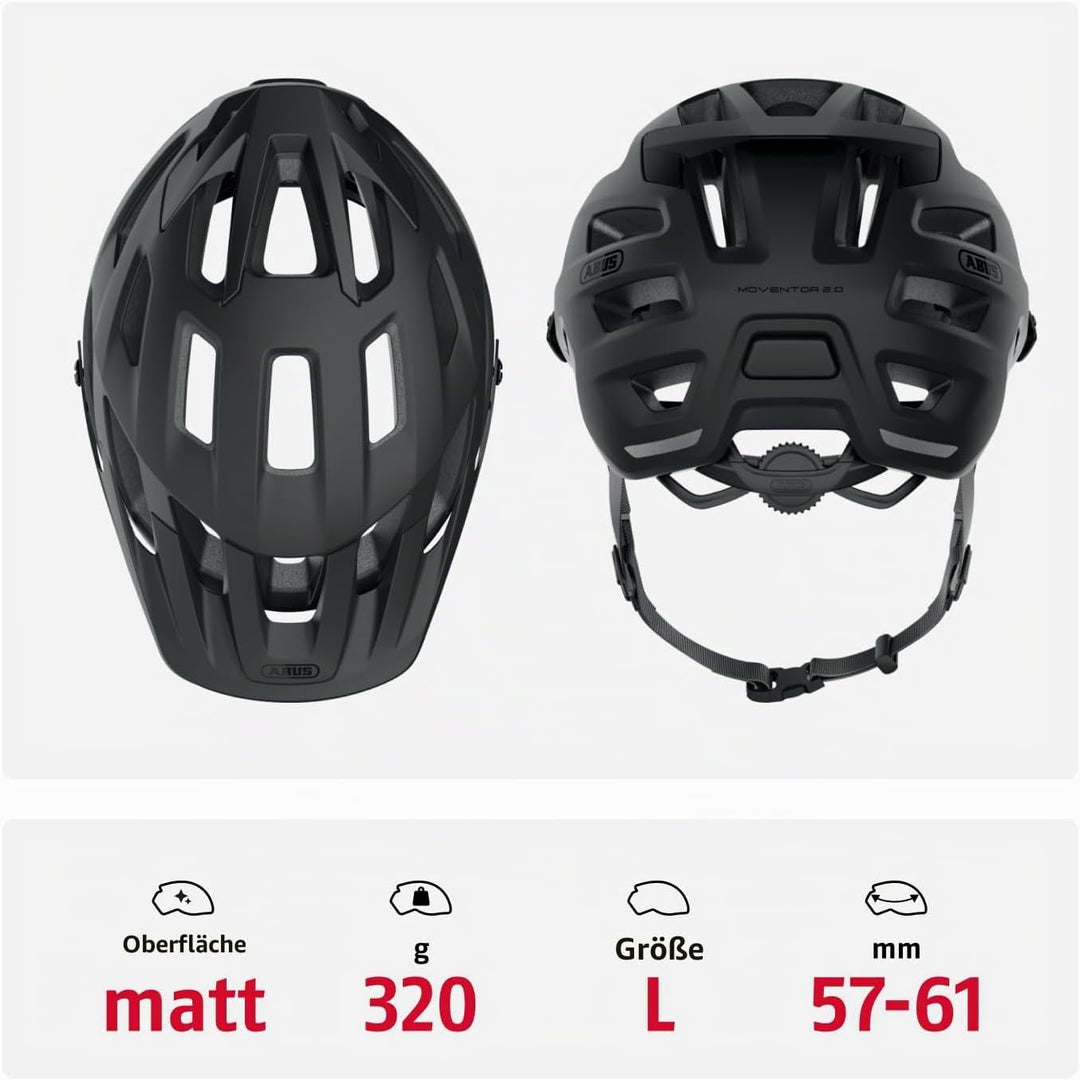 ABUS MTB-Helm Moventor 2.0 - komfortabler Fahrradhelm fürs Gelände - All-Mountain-Helm - für Damen u