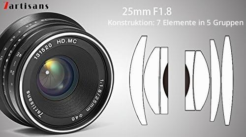 7artisans 25mm f1.8-APS-C Objektiv für Fujifilm X-A10 X-A3 x-at-XM2 X-T1 X-T10 X-T2 X-T20 x-Pro1 X-P