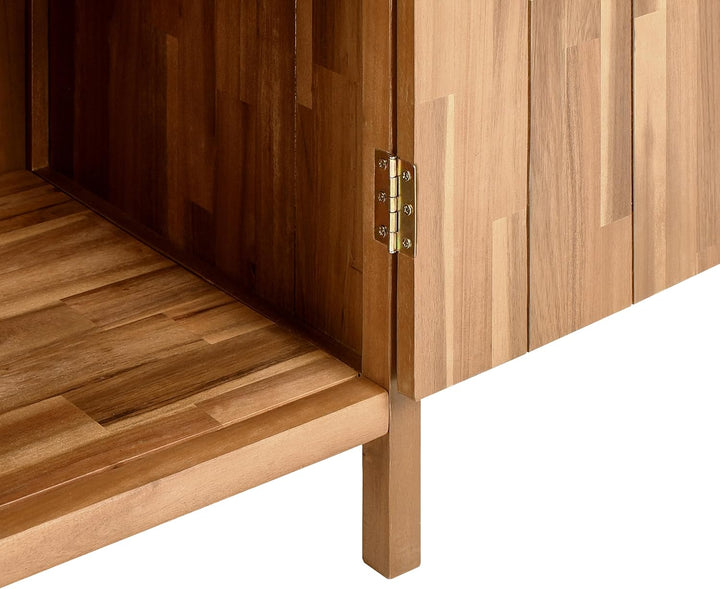 Beliani Outdoor-Küchenschrank Akazienholz braun breit 50x80x90 cm mit 2 Türen Venosa