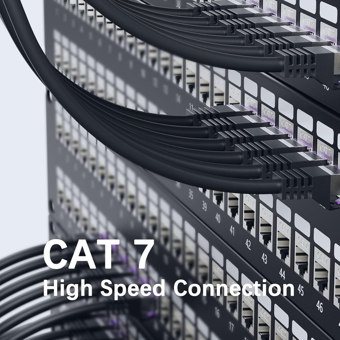 FGB 10 Gbps Patchkabel 1m x 5, RJ45 Netzwerkkabel CAT 7, (SFTP PIMF Schirmung) Kupfer Ethernet Kabel