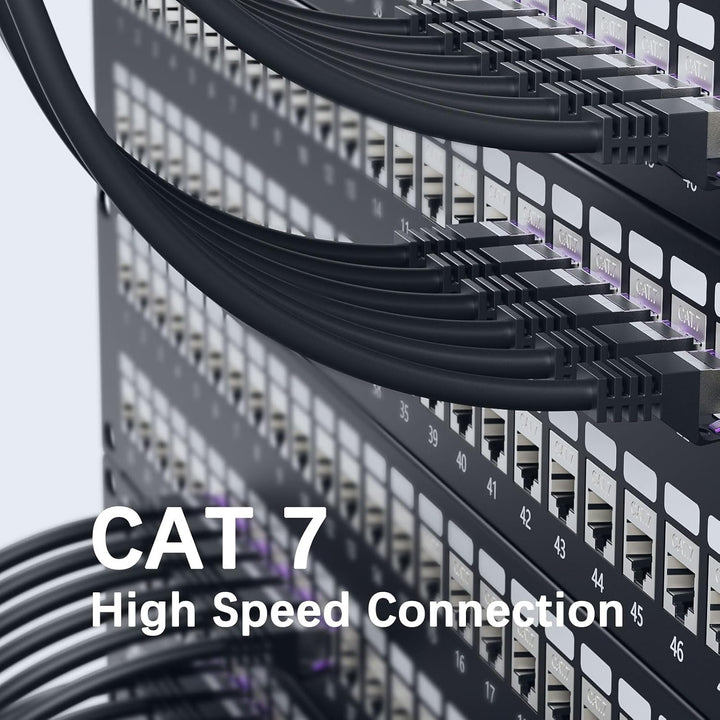 FGB 10 Gbps Patchkabel 1m x 5, RJ45 Netzwerkkabel CAT 7, (SFTP PIMF Schirmung) Kupfer Ethernet Kabel