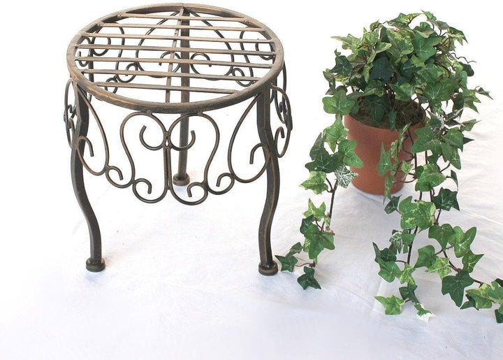DanDiBo Blumenhocker Metall Braun Rund 3er Set Blumenständer 140129 Beistelltisch Pflanzenständer Kl