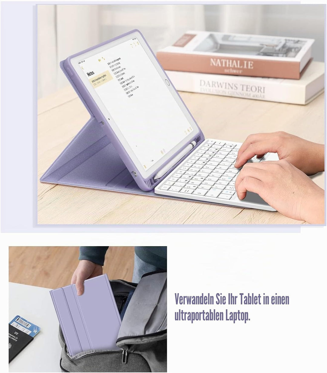 Fintie Tastatur Hülle für iPad (9. / 8. und 7. Generation - 2021/2020/2019), iPad 10.2 Hülle mit Tas