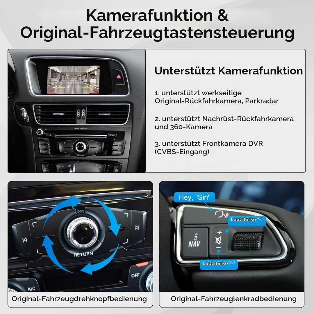 Road Top Retrofit Kit Decoder mit drahtlosem Apple CarPlay Android Auto Interface für Audi S4 S5 A4
