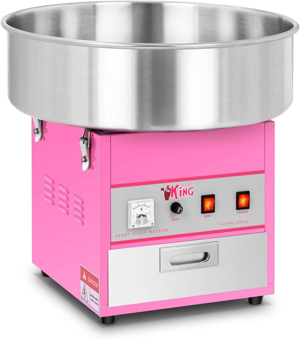 Royal Catering RCZK-1200-W Zuckerwattemaschine Cotton Candy Machine (Ø 52 cm, 1.200 W, 1 Einheit / 6