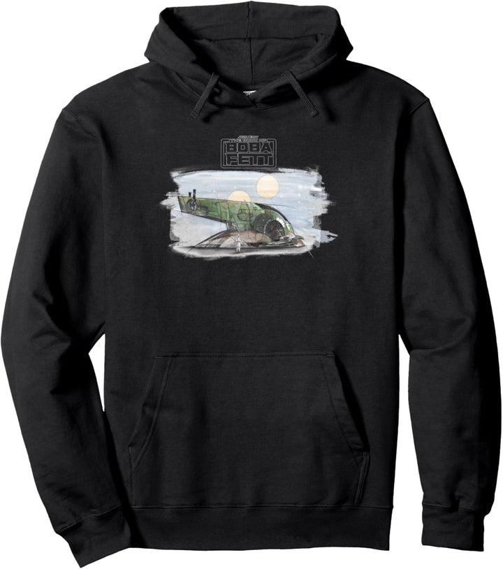 Star Wars The Book Of Boba Fett Firespray Portrait Pullover Hoodie