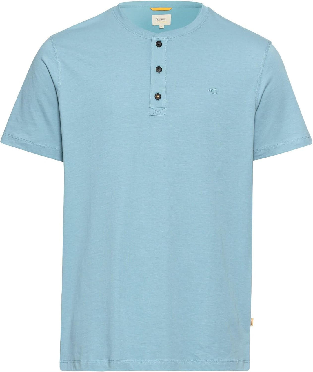 camel active Herren Kurzarm Henley T-Shirt mit Knopfleiste, S Modern Blau