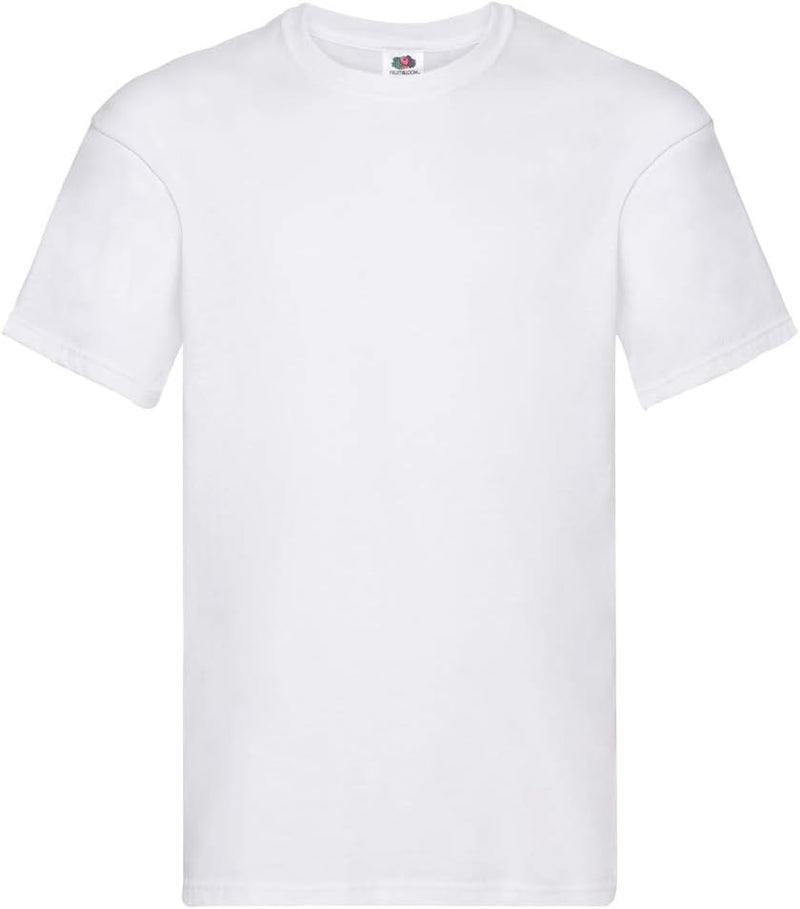 Fruit of the Loom Herren Original T T-Shirt (10er Pack oder 5er Pack) 5XL Weiss, 5XL Weiss