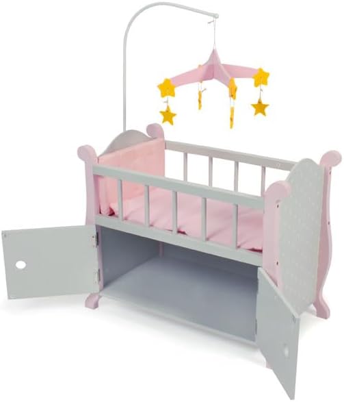 Bayer Chic 2000 - Puppenbett mit Mobile, Puppenmöbel, Puppenzubehör, Puntos grau
