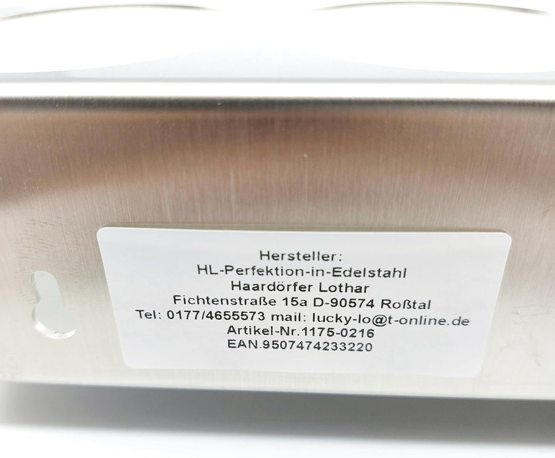 HL-Perfektion-in-Edelstahl Gewürzregal kompatibel für 5x Ankerkraut Korkengläser aus massiven Edelst