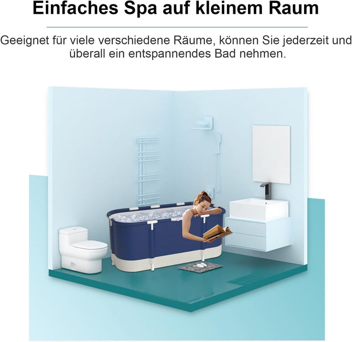 Faltbare Badewanne, installieren und tragbare abnehmbare Badewanne, Geeignet für Erwachsene und Kind