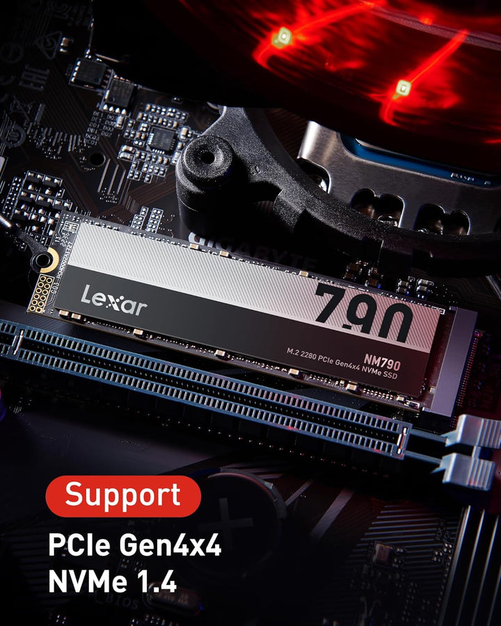 Lexar NM790 1TB Interne SSD, M.2 2280 PCIe Gen4x4 NVMe 1.4 , Bis zu 7400MB/s Lesen, 6500MB/s Schreib