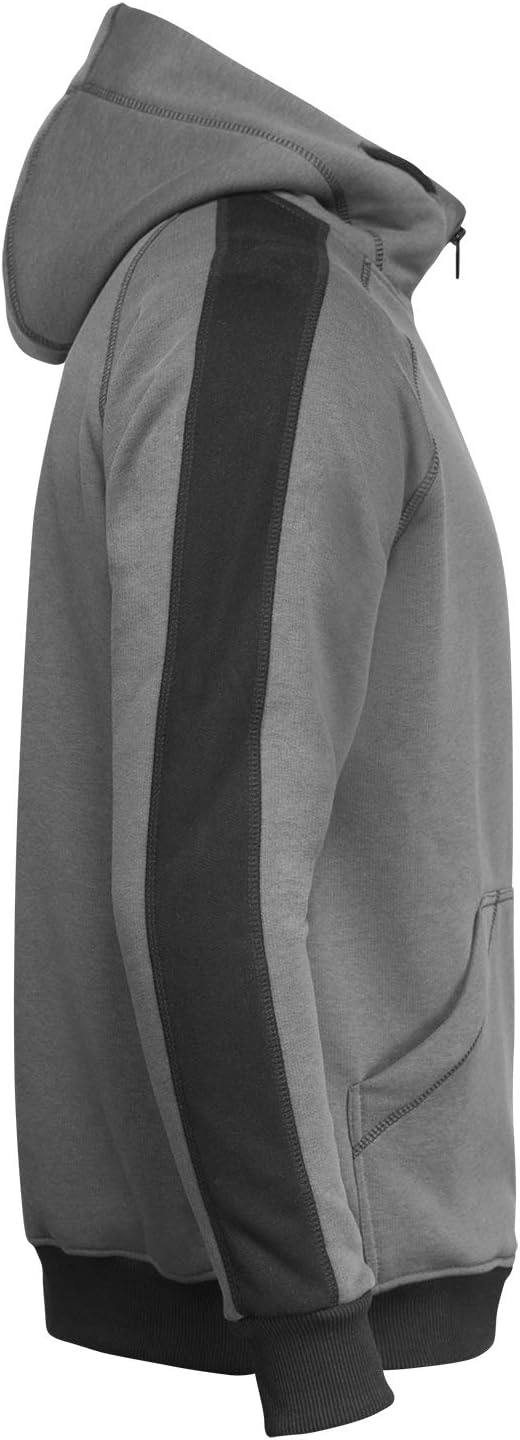 strongAnt Hoodie mit Reissverschluss für Herren warme Fleece Jacke mit Kapuze XS Grau / Schwarz, XS